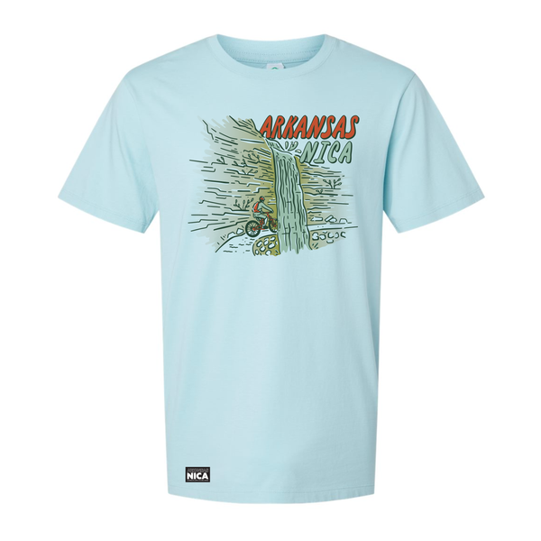 Arkansas NICA Waterfall Tee - Light Blue