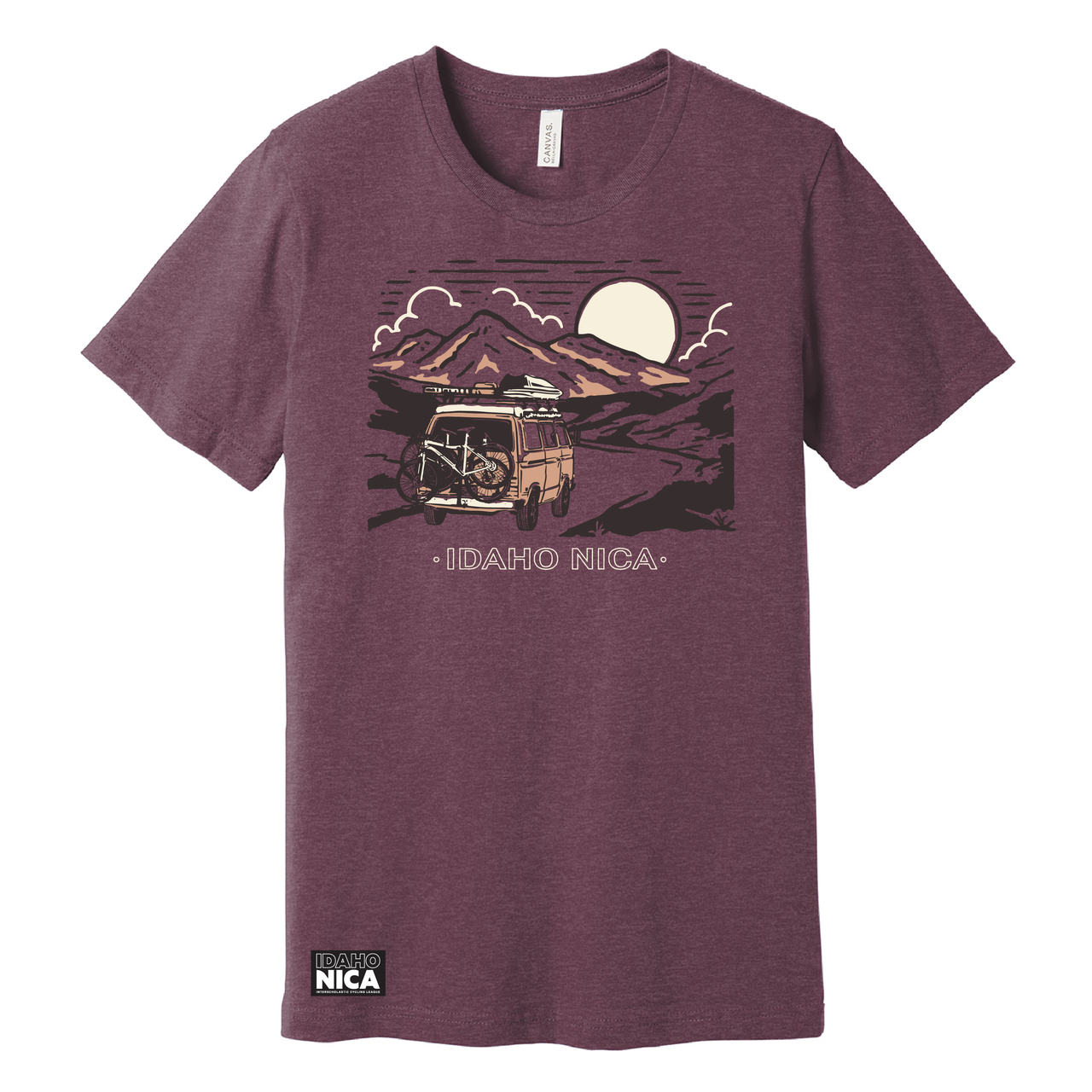 Idaho NICA Camp and Ride Tees - Heather Maroon