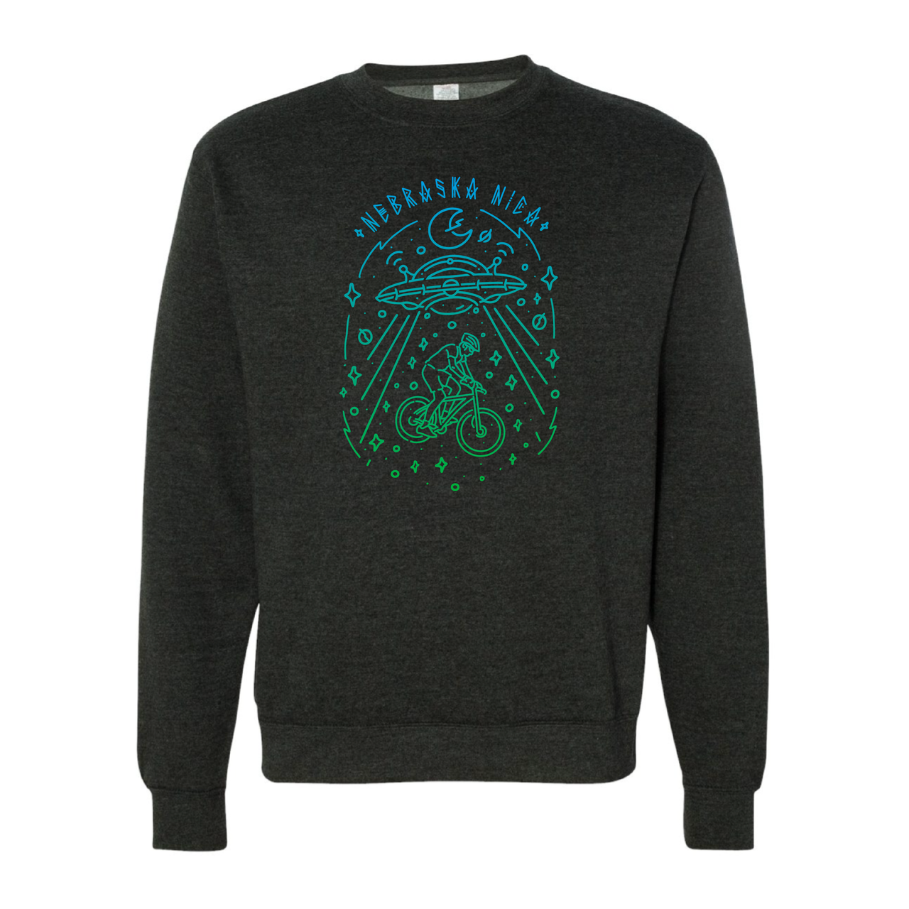 Nebraska NICA UFO Here We Go Crewneck Sweatshirt