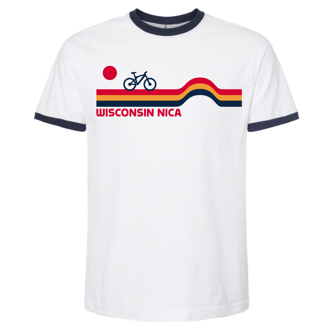 Wisconsin NICA Retro Stripes Ringer Tee